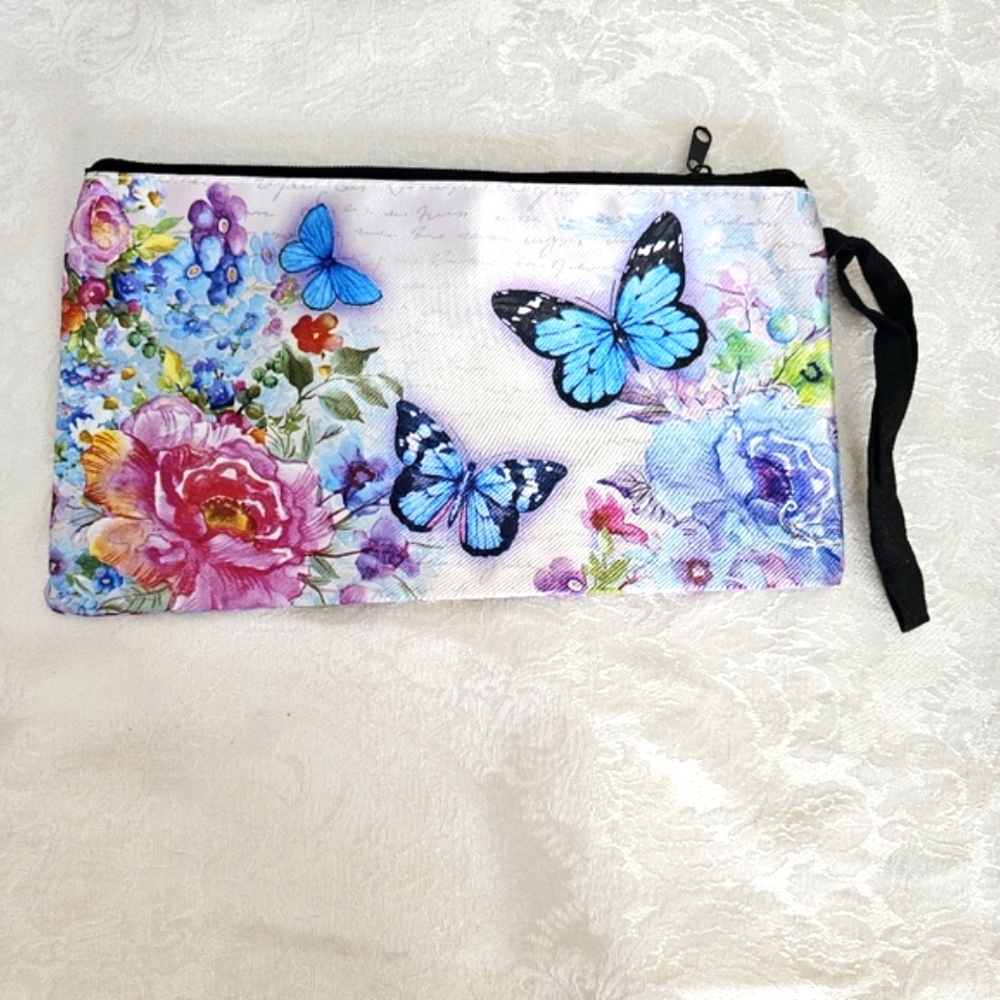 Estee Lauder Top Handle Cosmetic Bag/Organizer and Unbranded Butterfly W… - Picture 3 of 11